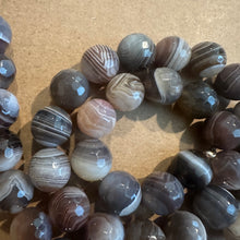 Load image into Gallery viewer, Gray and brown agate beads (Botswana)