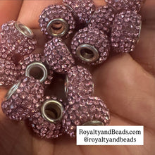 Load image into Gallery viewer, 5 Pink big hole beads.