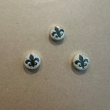 Load image into Gallery viewer, Pave circle fleurdlis charm.