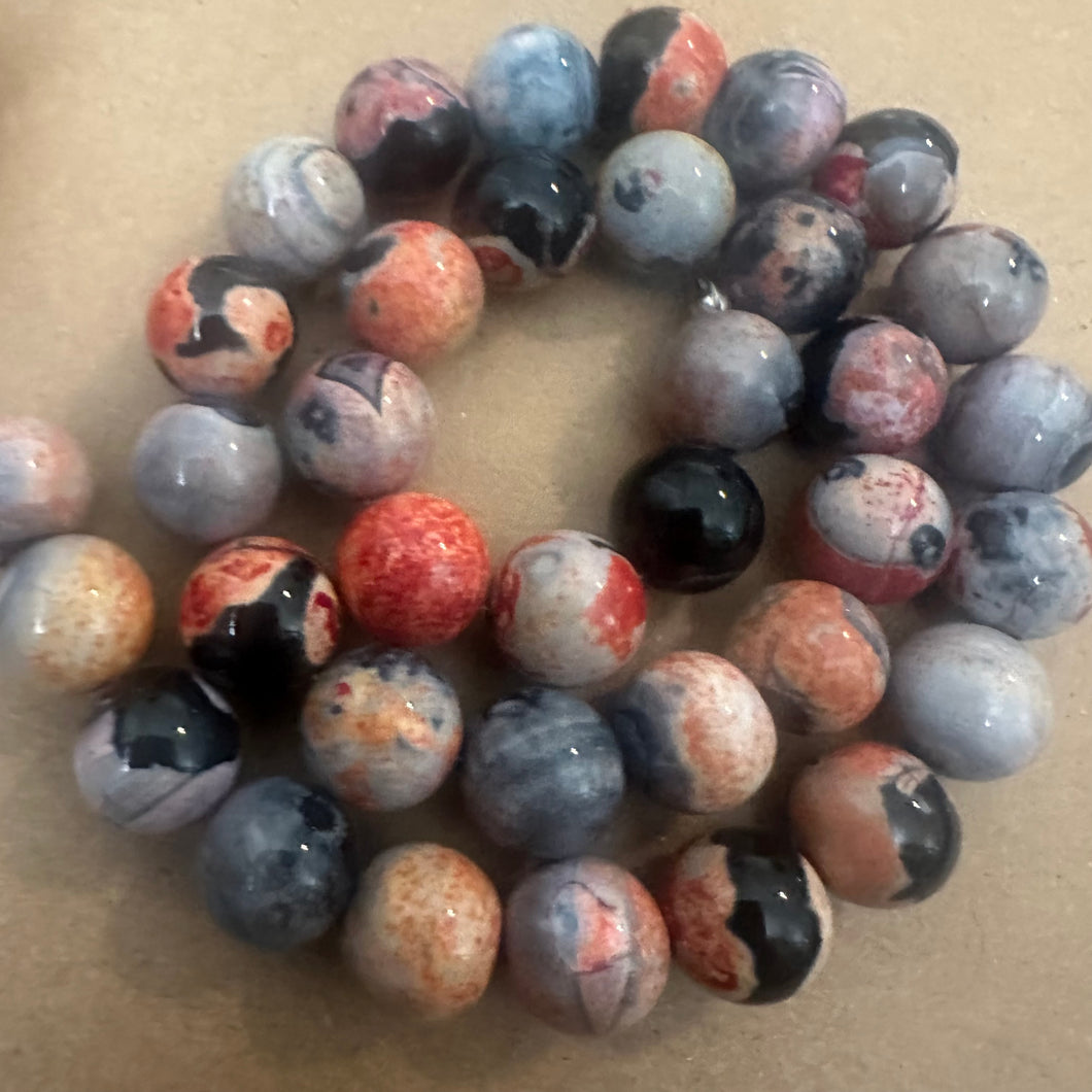 Black and orange agate beads