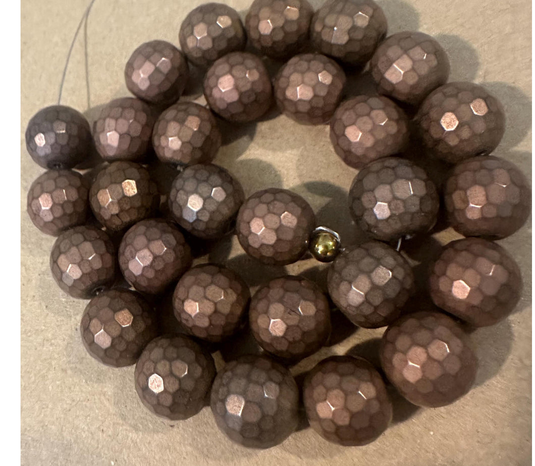 Matte copper beads 12mm