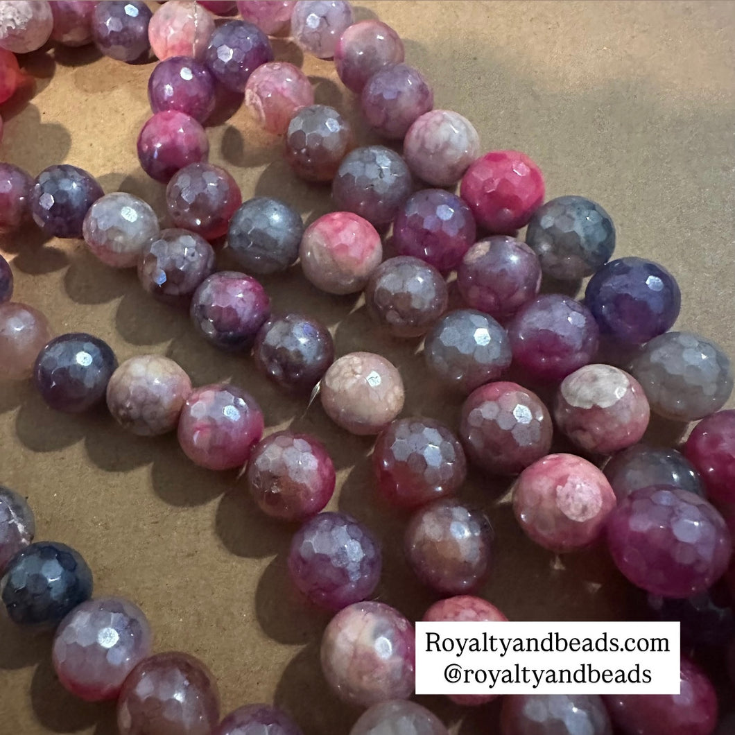 Pink agate beads 12mm