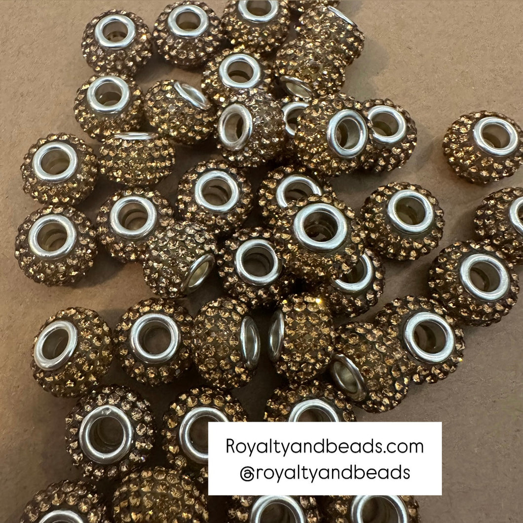 Golden big hole beads.