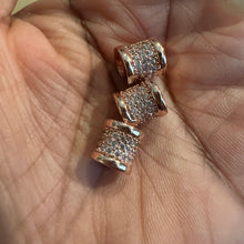 Load image into Gallery viewer, 3 pave beads (rose gold)