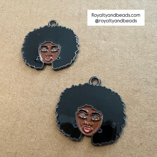 Afro girl charm