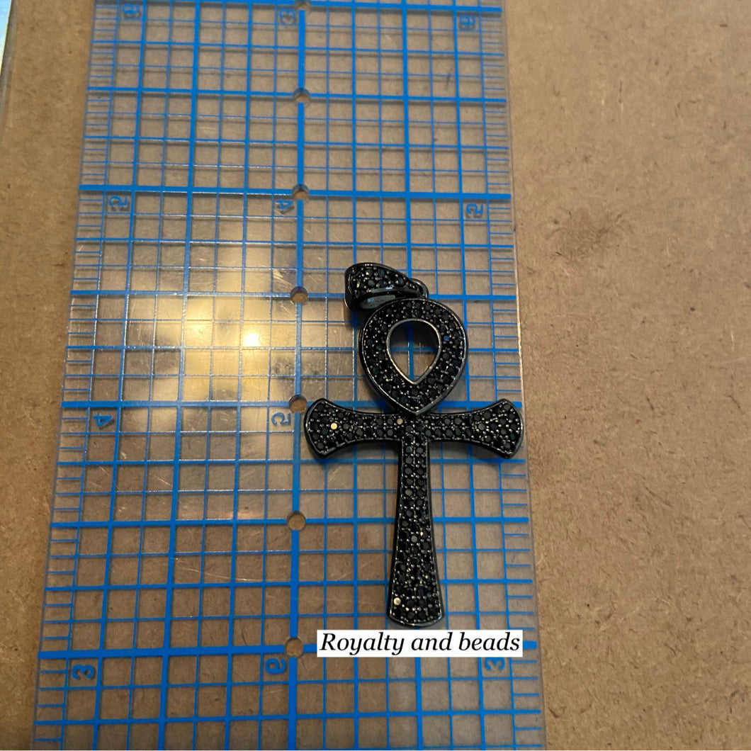 Pave ankh charm.