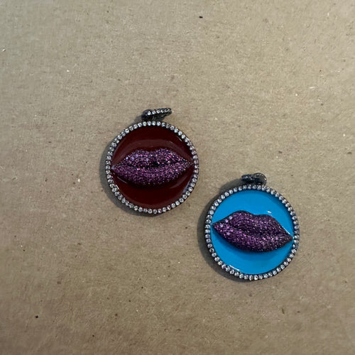 Pave lip charms