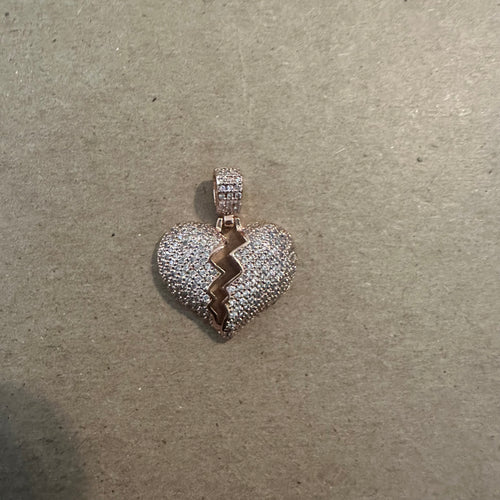 Rose gold Pave heart charms.