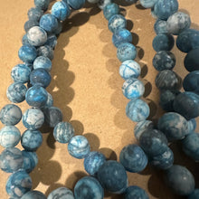 Load image into Gallery viewer, Matte blue beads and white beads
