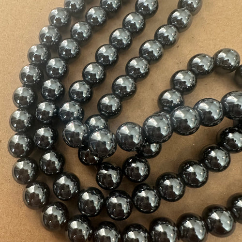 Black hematite beads (10mm)