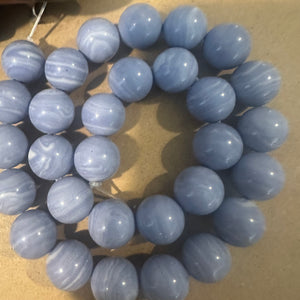 Blue swirl beads 12mm