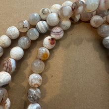 Load image into Gallery viewer, White and clear agate beads 12mm