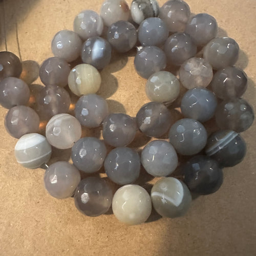 Gray agate beads