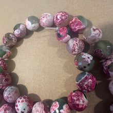 Load image into Gallery viewer, Pink and green agate beads 12mm