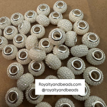 Load image into Gallery viewer, White pearl big hole beads.