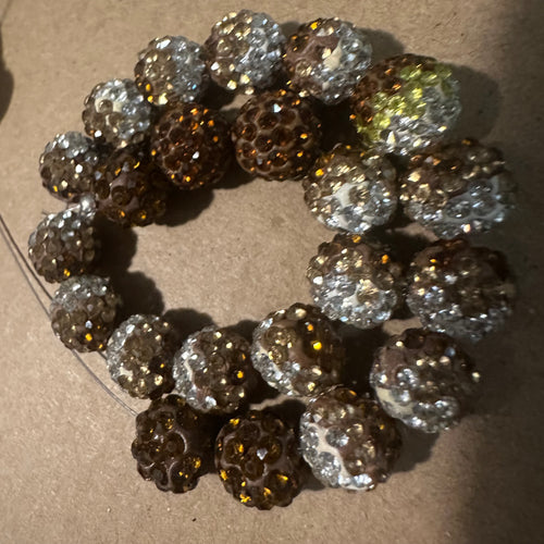 22 brown pave beads.
