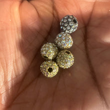Load image into Gallery viewer, 5 clear rhinestone beads 8mm