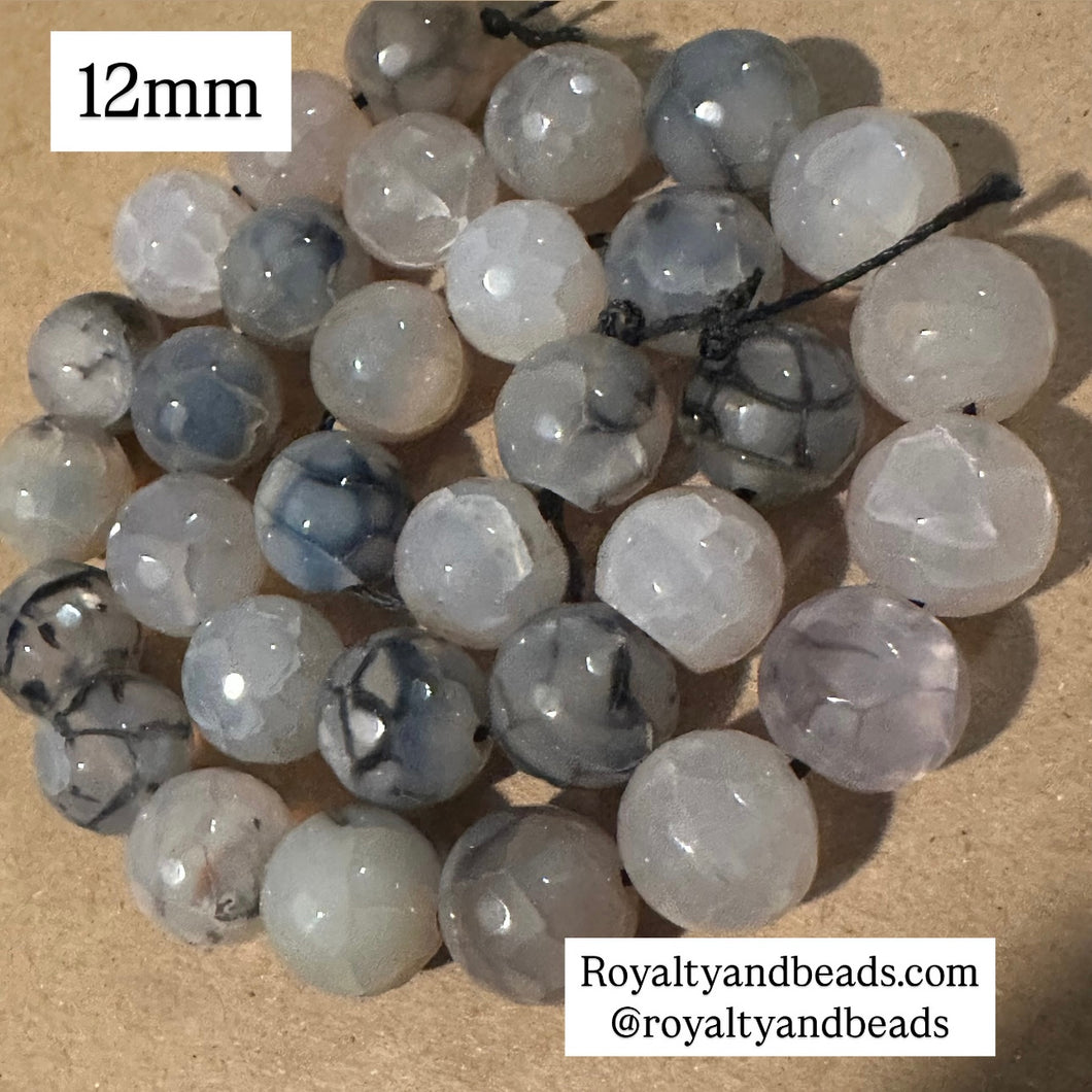 Clear agate beads 12mm