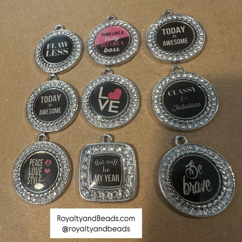 9 rhinestone charms