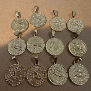 Zodiac charms (gold)