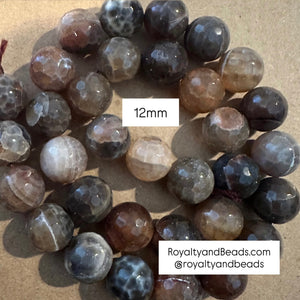 Brown agate beads 12mm