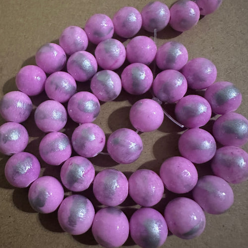 Pink and silver beads.