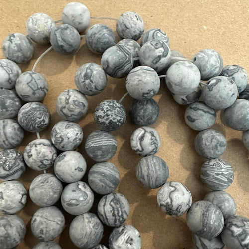 Matte Gray jasper beads