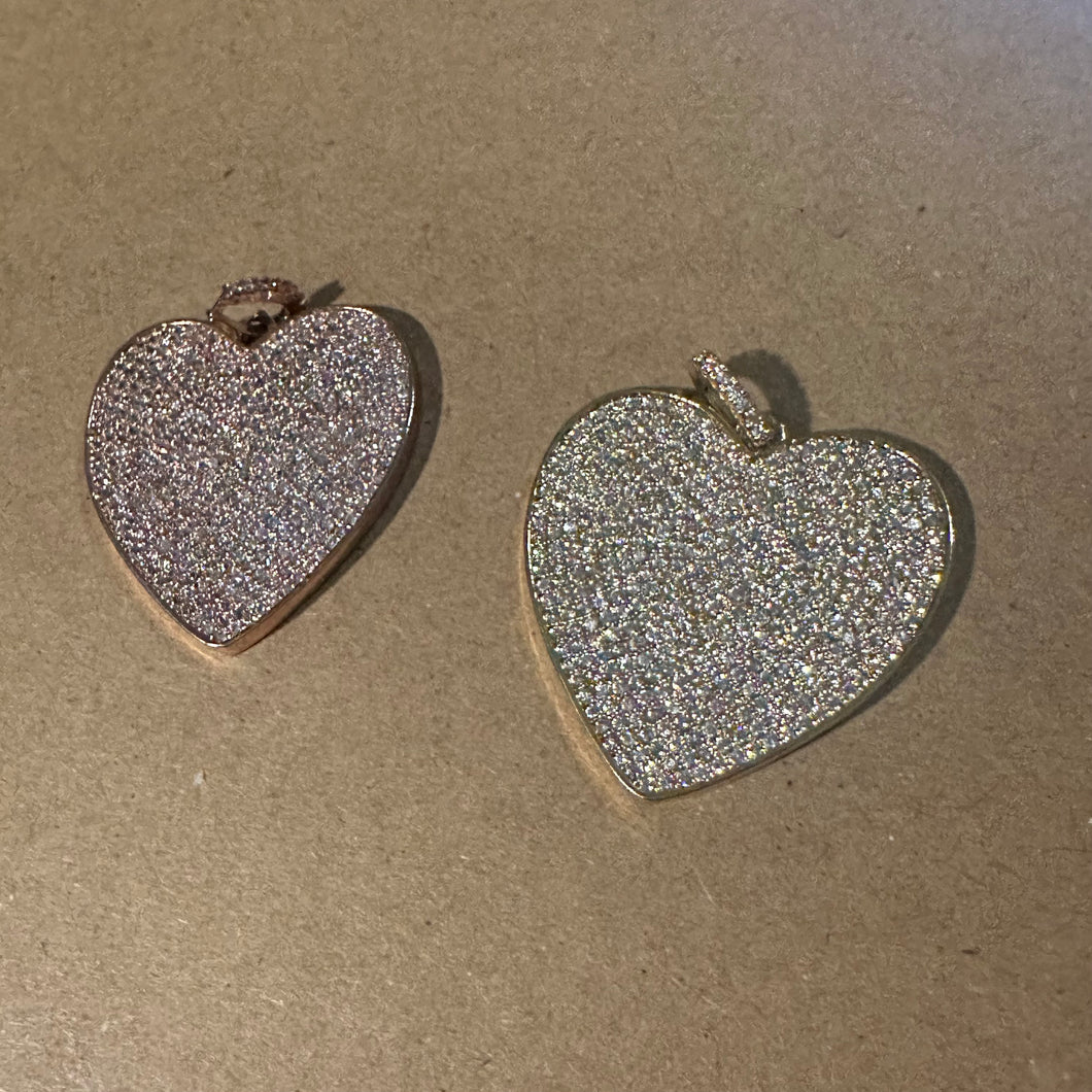 Pave heart charm