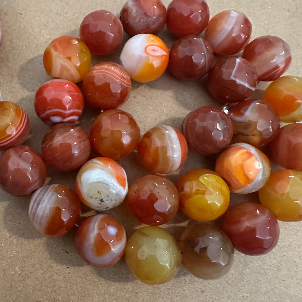 Orange agate beads 14mm