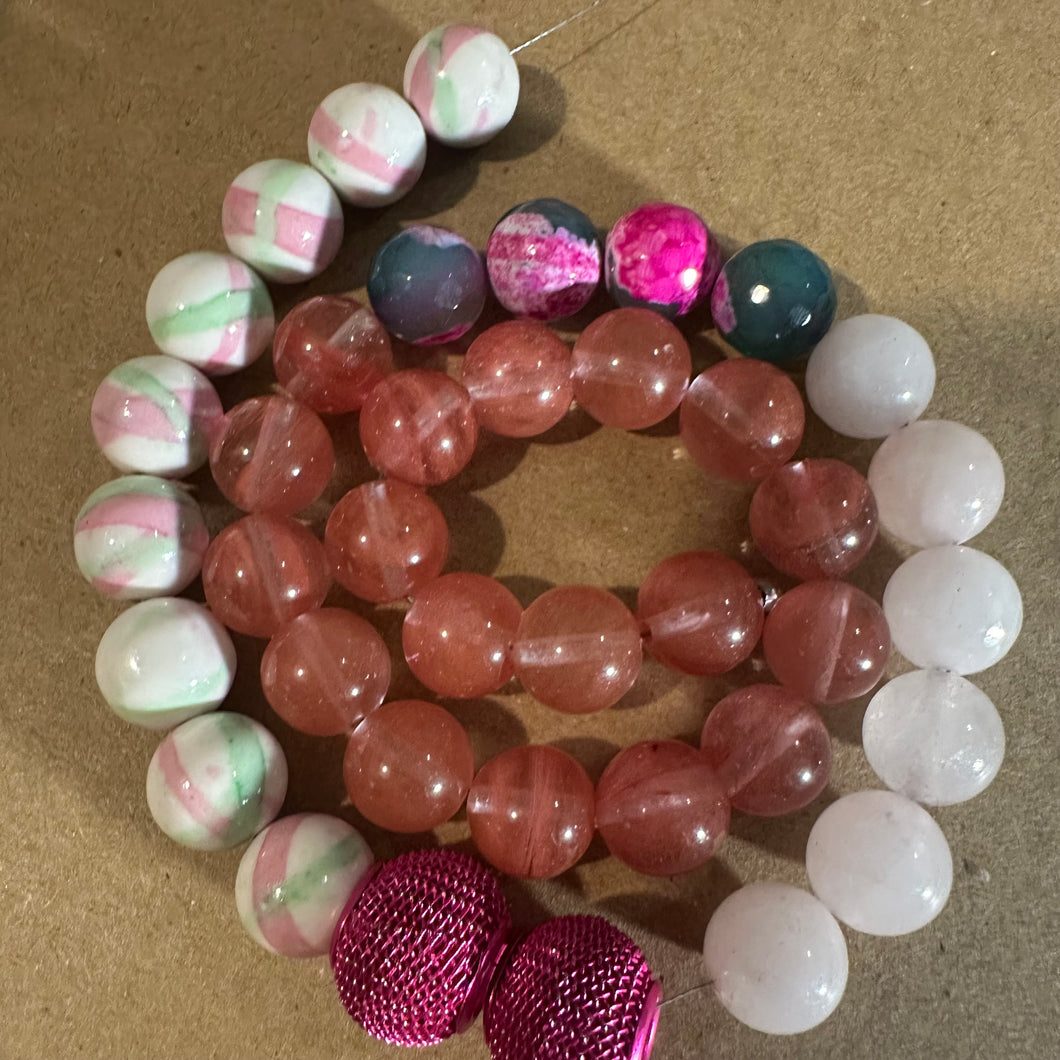 Pink mixed beads