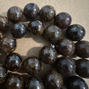 Brown bronzite beads 12mm