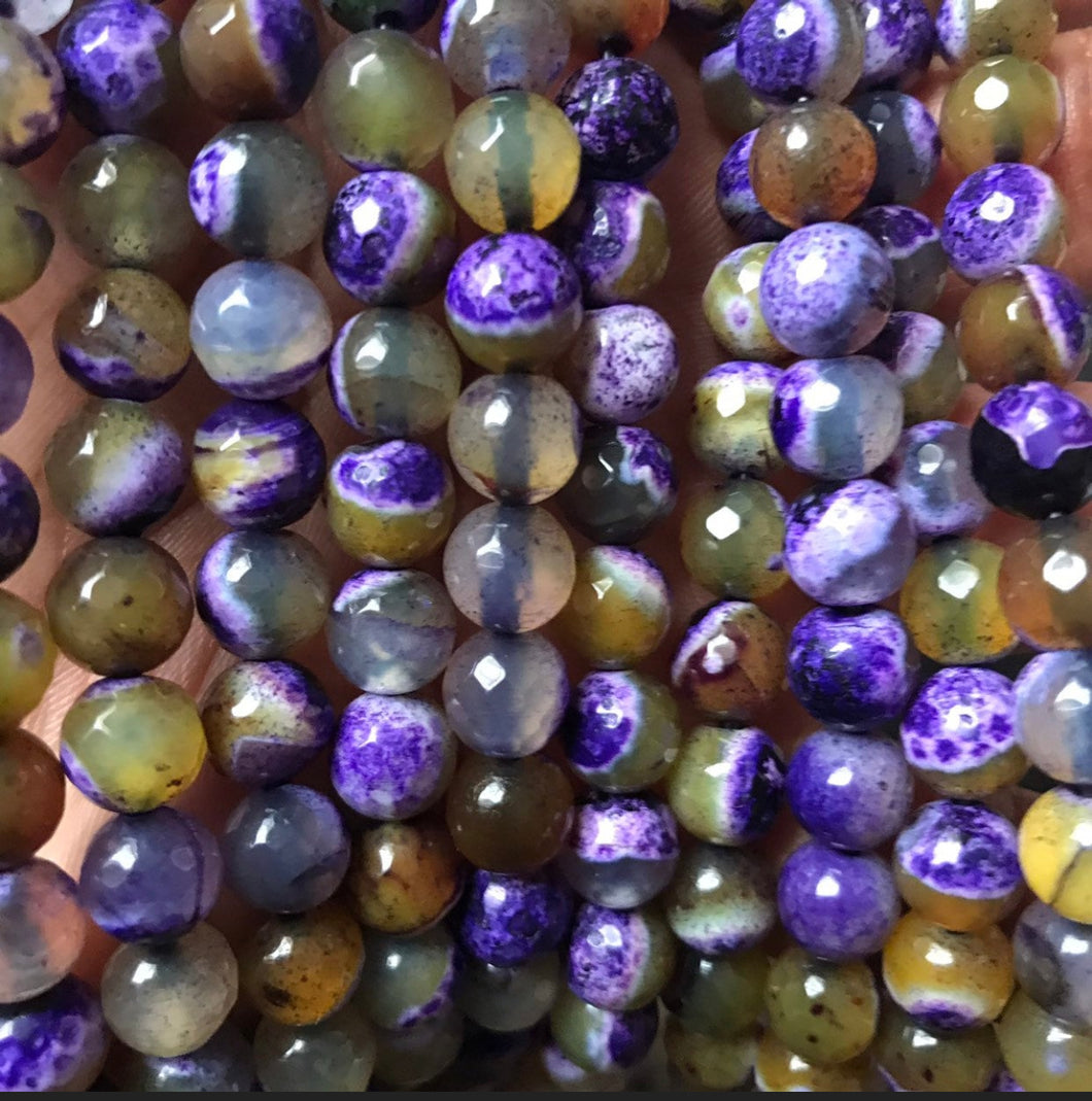 Purple and yellow beads 8mm