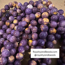 Load image into Gallery viewer, Purple and yellow beads