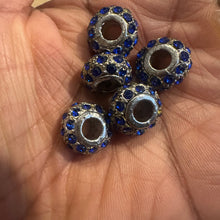 Load image into Gallery viewer, 5 blue big hole beads.