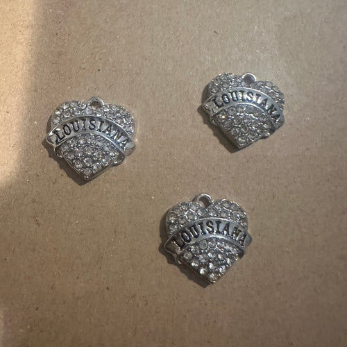 Louisiana heart charms