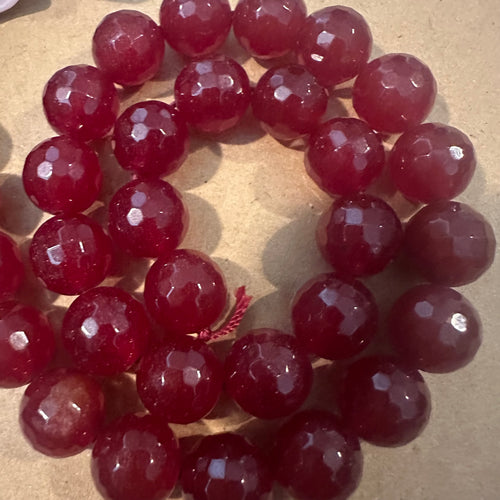 12 mm Red beads.