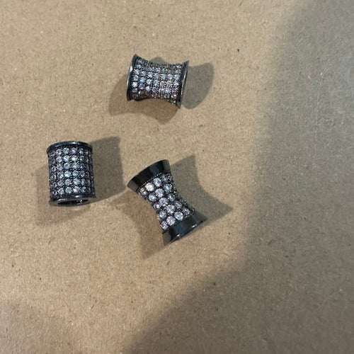 3 black pave spacers