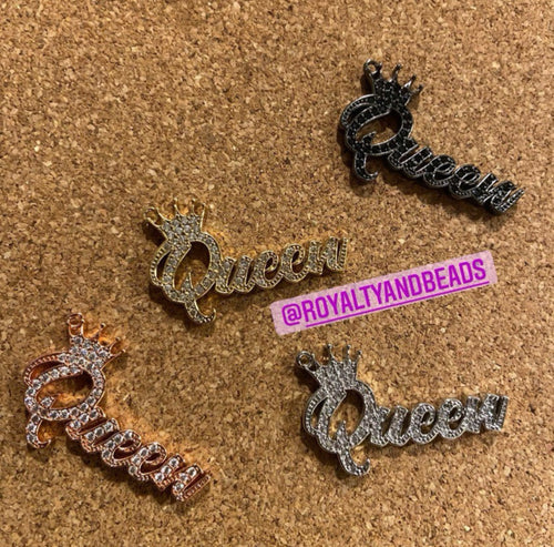 Pave queen charm