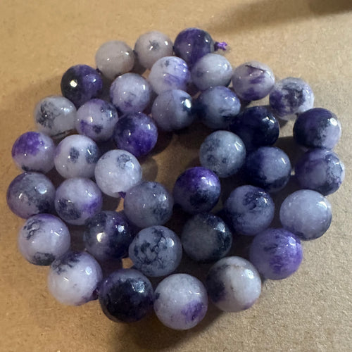 Purple and white agate beads