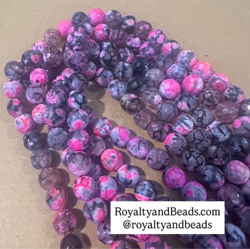 Black and pink agate beads