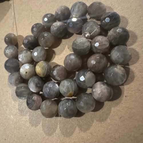 Gray gemstone beads (black sunstone)