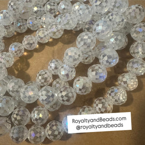 Clear electroplated beads 12mm