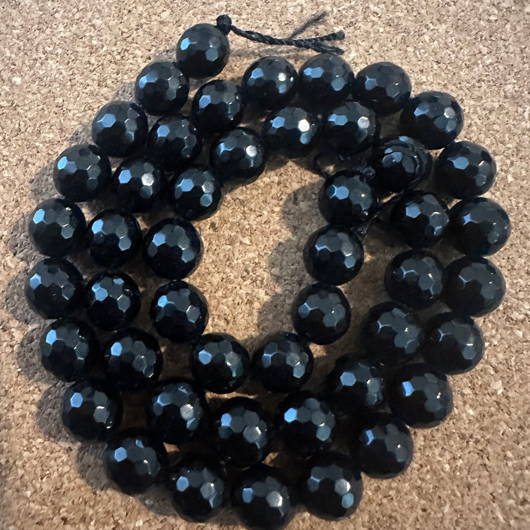 Black agate beads 8mm