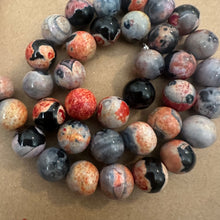 Load image into Gallery viewer, Black and orange agate beads