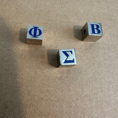 Blue Sigma letter cubes