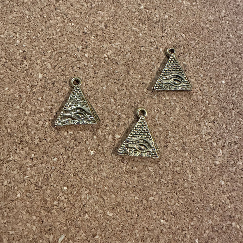 3 gold pyramid charms