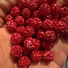 Load image into Gallery viewer, 20 red pave beads