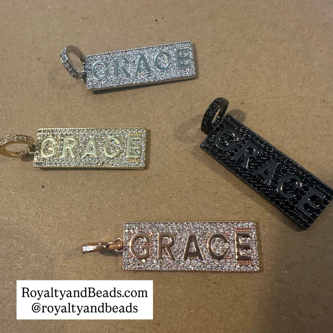 Pave grace charm.