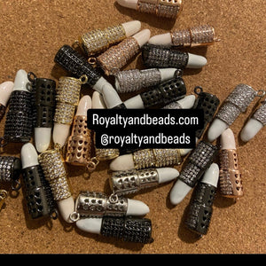 White Pave Lipstick charms.