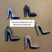 Load image into Gallery viewer, Pave blue heel charms.